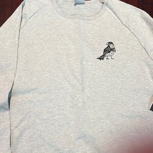 Rags to Raches Gray Sweatshirt with Black Bird Design
